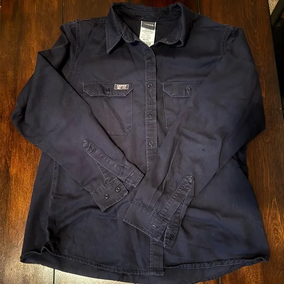 Carhartt & Lapco Men's FR Navy Work Shirts: 2 Medium - Picture 2 of 13